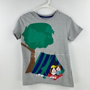 Mini Boden Gray Guinea Pig Camping Short Sleeve 11-12Y